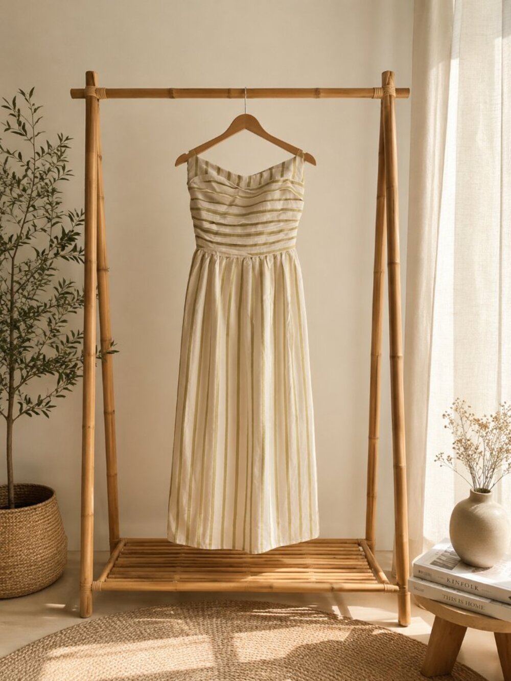 Strapless Midi Dress | Linen